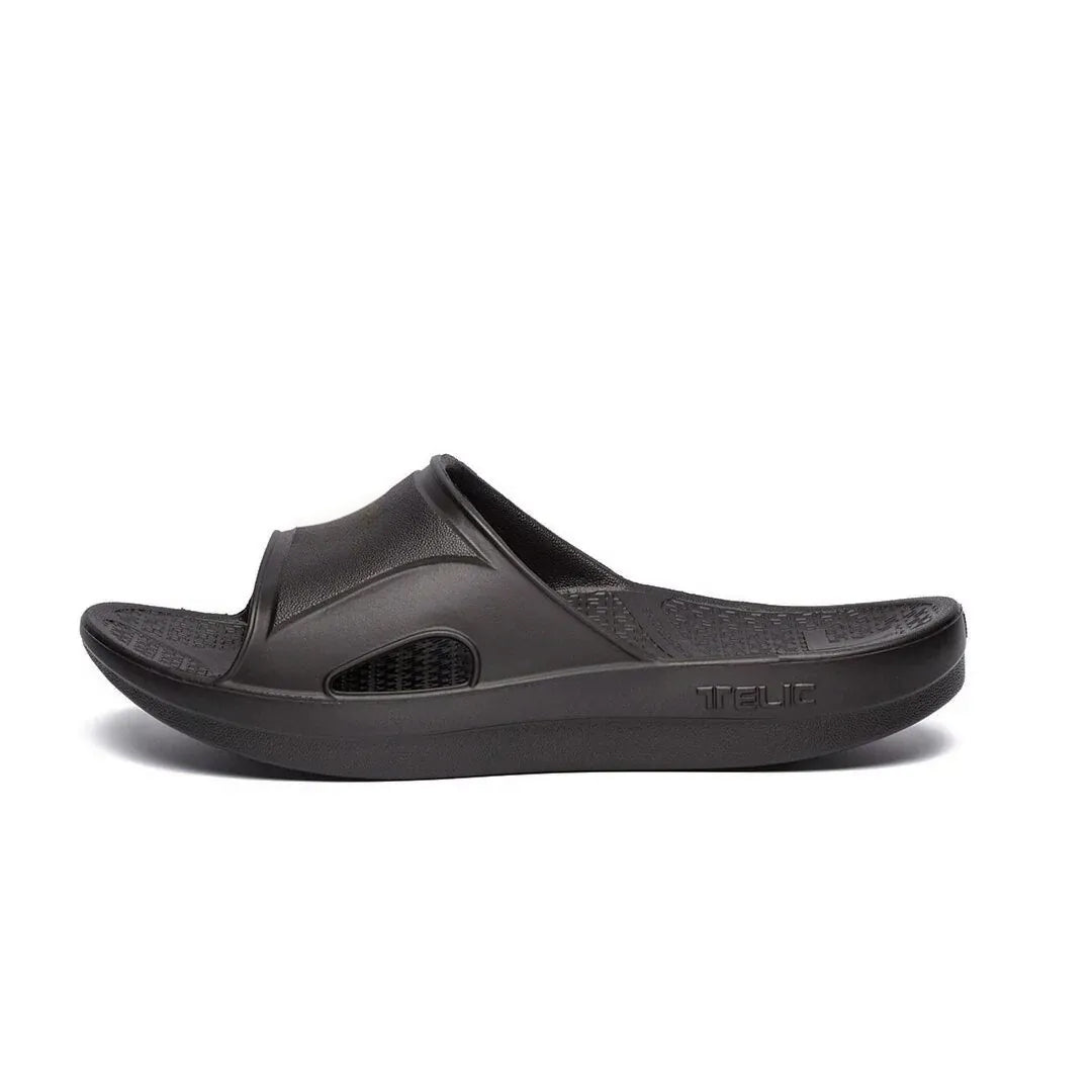 Recharge Slide Midnight Black – Telic Recovery Footwear